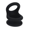 Wide Double O Silicone Cockring - M - Black